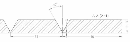 V-Cut Richtung