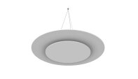 vitAcoustic Deckensegel, doppellagig, RONDE mit Beleuchtung (optional) DUO d=800+493 PM830 Stone