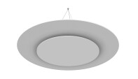 vitAcoustic Deckensegel, doppellagig, RONDE mit Beleuchtung (optional) DUO d=1100+680 PM836 Marble Grey