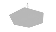 vitAcoustic Deckensegel, einlagig, HEXAGON mit Beleuchtung (optional) UNO d=1000 PM836 Marble Grey