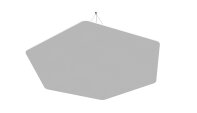 vitAcoustic Deckensegel, einlagig, HEXAGON mit Beleuchtung (optional) UNO d=1100 PM814 Light blue