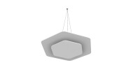 vitAcoustic Deckensegel, doppellagig, HEXAGON mit Beleuchtung (optional) DUO d=600+371 PM836 Marble Grey