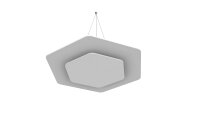 vitAcoustic Deckensegel, doppellagig, HEXAGON mit Beleuchtung (optional) DUO d=800+493 PM801 Deep Ocean