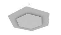 vitAcoustic Deckensegel, doppellagig, HEXAGON mit Beleuchtung (optional) DUO d=1100+680 PM836 Marble Grey