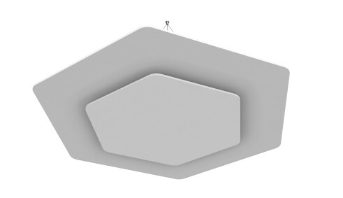 vitAcoustic Deckensegel, doppellagig, HEXAGON DUO d=1200+742-PM807 White