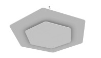 vitAcoustic Deckensegel, doppellagig, HEXAGON mit Beleuchtung (optional) DUO d=1200+742 PM836 Marble Grey