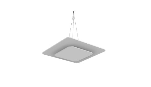 vitAcoustic Deckensegel, doppellagig, QUADRAT DUO 600+371-PM807 White