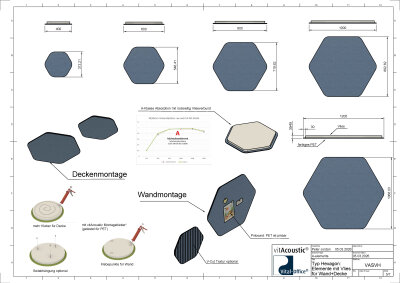 vitAcoustic elements in verschiedenen Größen und Formen - A-Klasse Absorber für Wand und Decke
