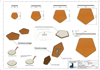 vitAcoustic elements in verschiedenen Größen und Formen - A-Klasse Absorber für Wand und Decke