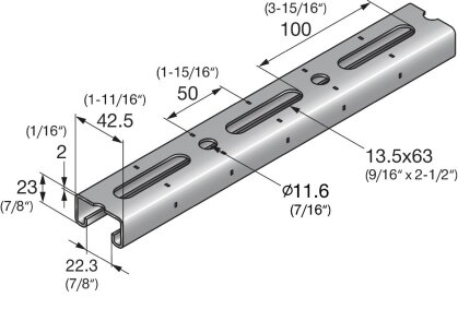 Halfenschiene MT30-3m